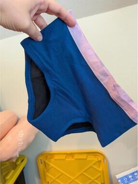 THINX (btwn) Period Underwear Shorty Size 9-10 Blue Purple Organic Cotton